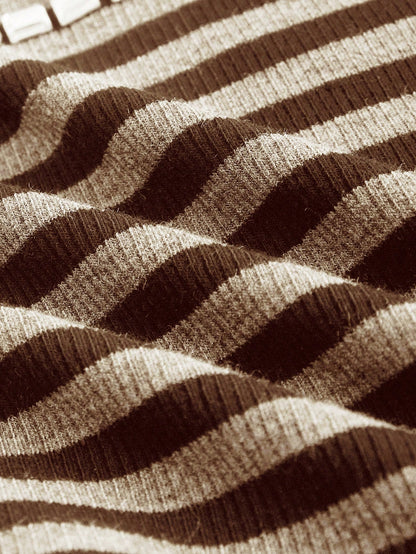 ROMWE J-Fashion Camiseta ajustada de mujer con rayas y adornos de strass con estilo vintage Y2K