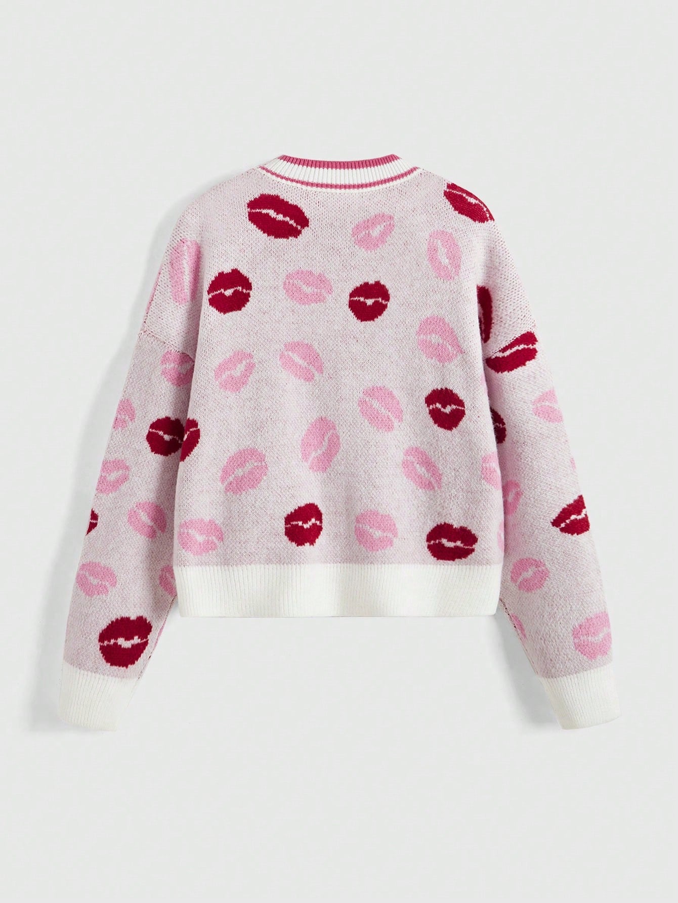 ROMWE J-Fashion Chaqueta de mujer estilo Y2K con lazo y diseño de labios rojos