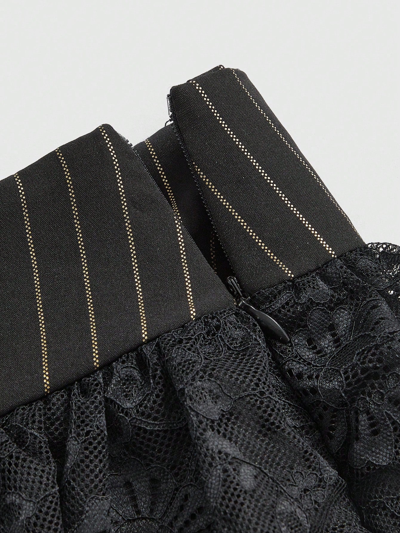 ROMWE J-Fashion Falda con volantes de encaje, cintura alta, estilo rayado y gran lazo, en estilo vintage Harajuku para mujeres