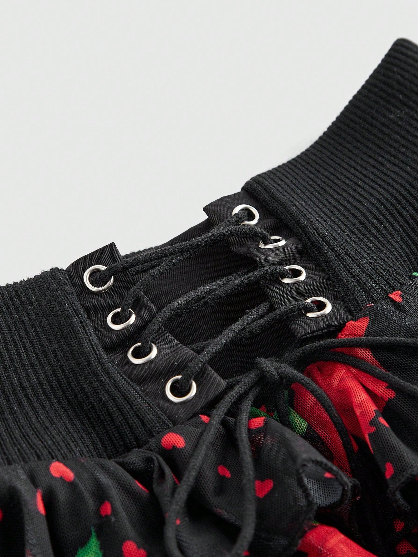 ROMWE J-Fashion Minifalda con estampado de corazón y lunares de rosa para el Día de San Valentín