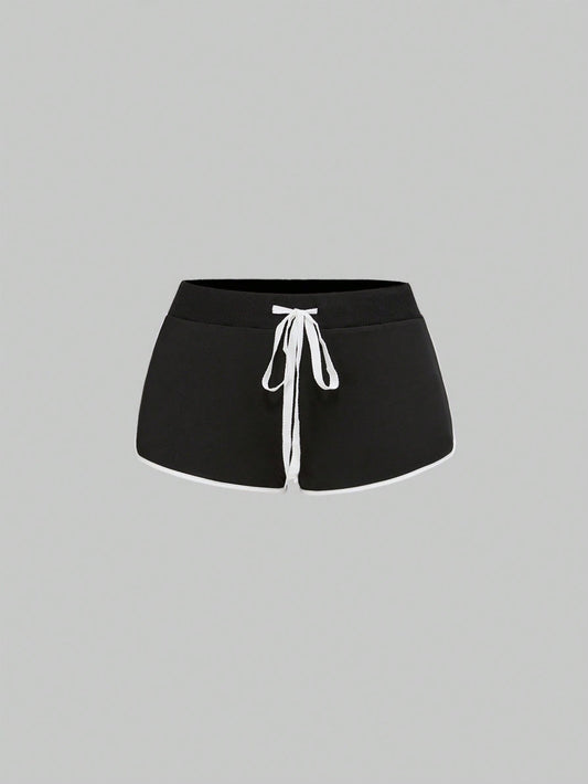 ROMWE J-Fashion Short de mujer con estampado de estrella de cinco puntas y letras en inglés, cintura baja y muy corto, con estampa de la bandera de Union Jack, en estilo Y2K Baddie