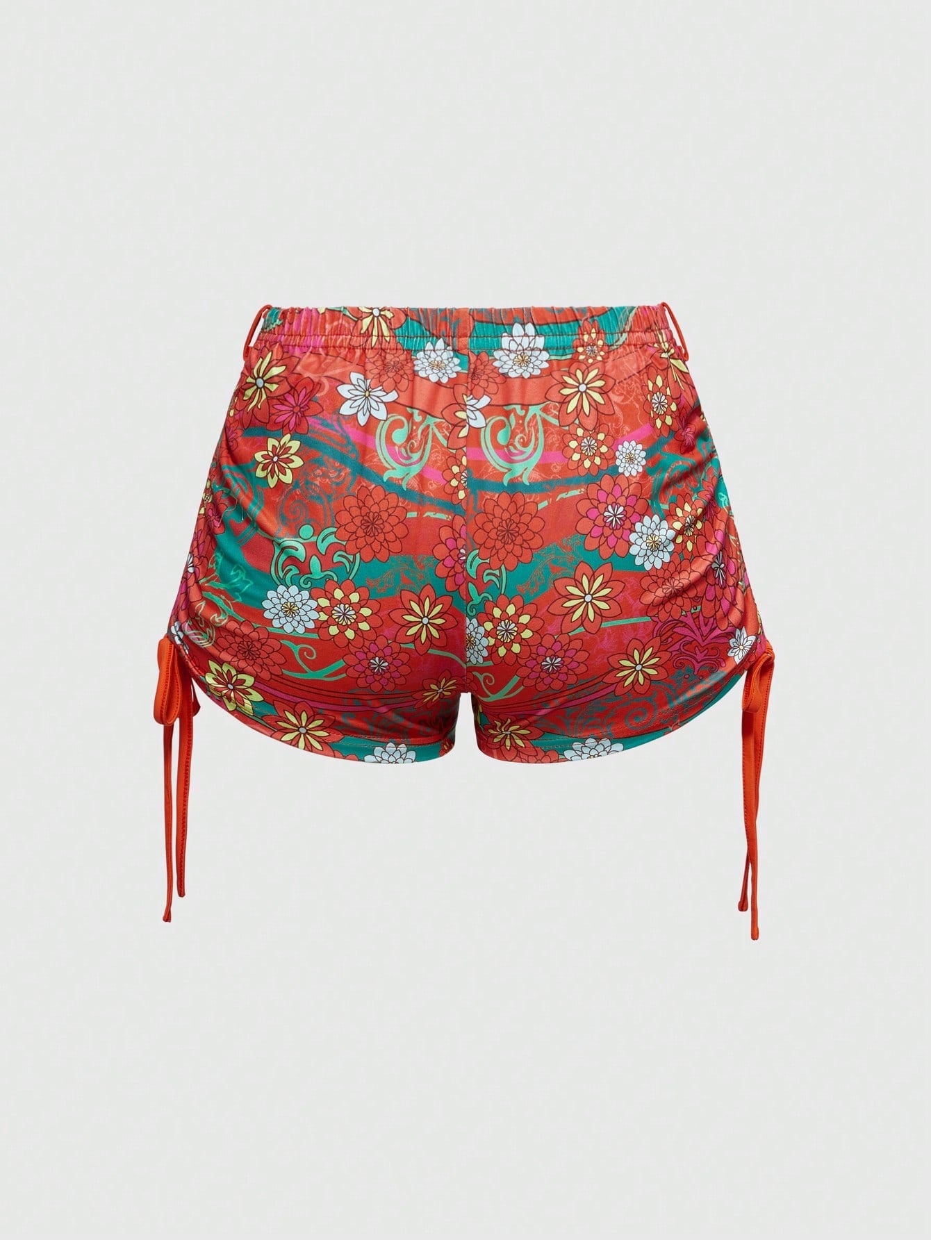 ROMWE J-Fashion Shorts mini con estampado floral retro vintage para vacaciones