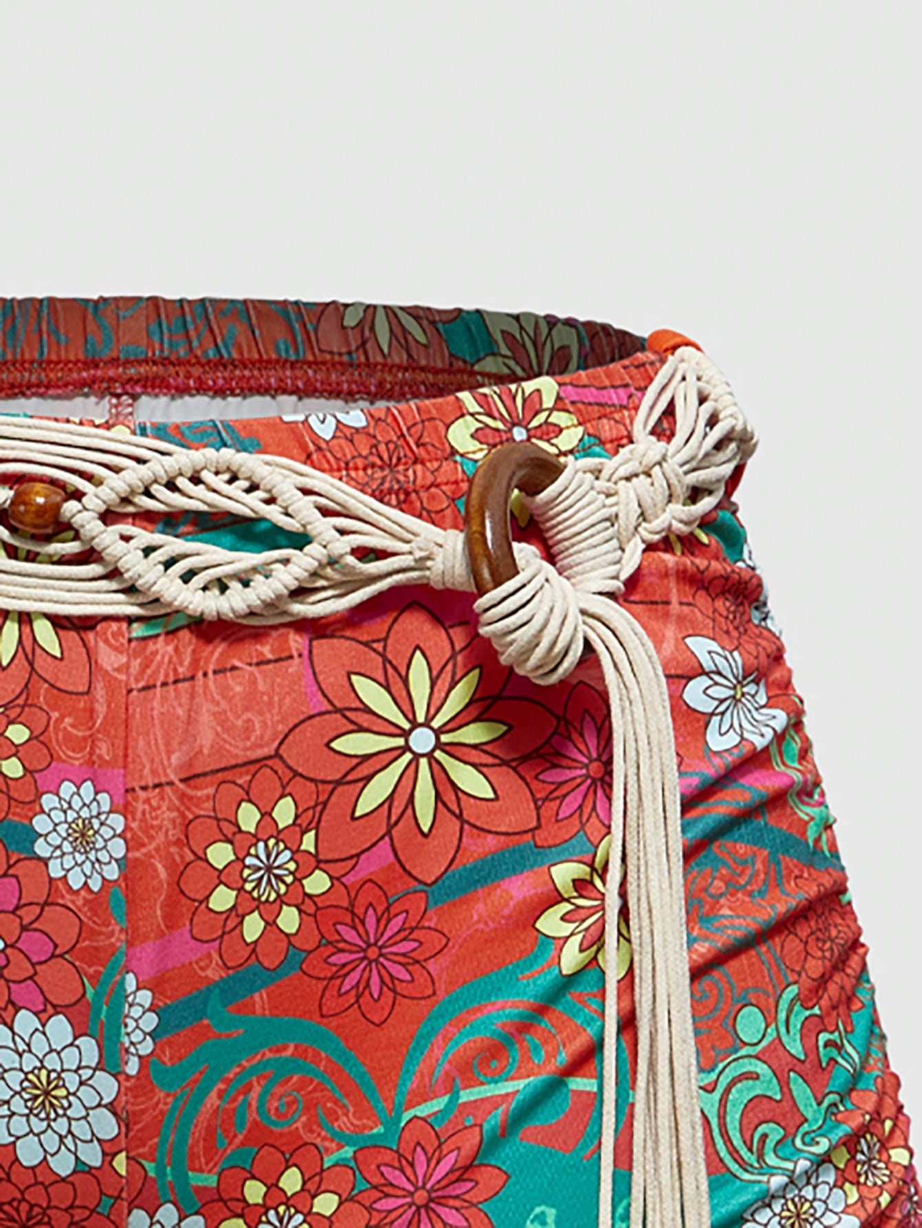 ROMWE J-Fashion Shorts mini con estampado floral retro vintage para vacaciones