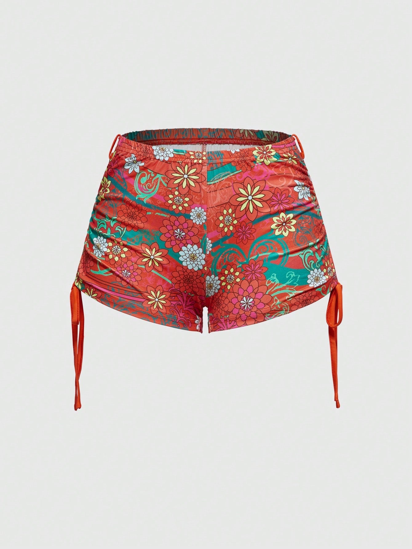 ROMWE J-Fashion Shorts mini con estampado floral retro vintage para vacaciones
