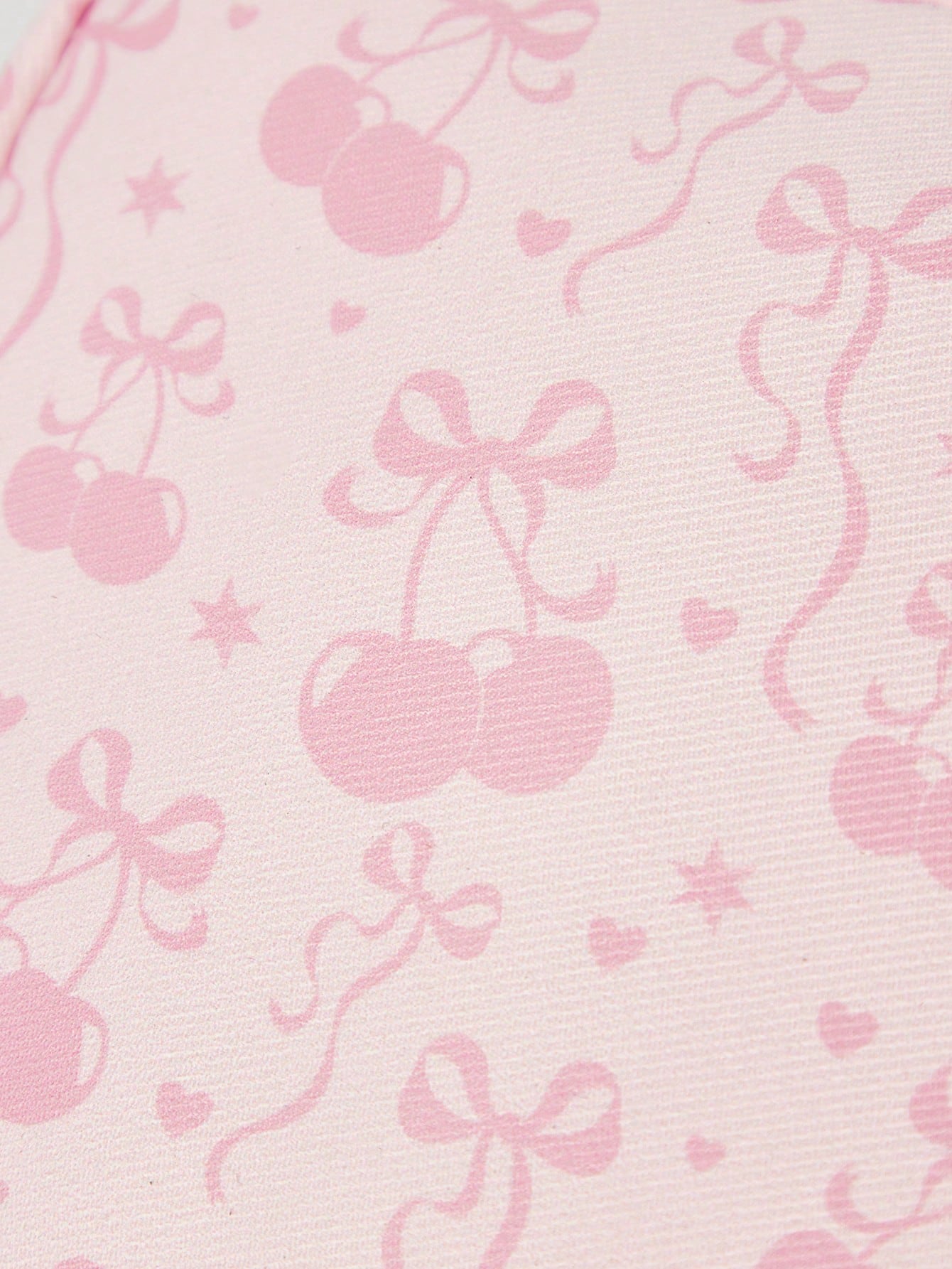 ROMWE Kawaii 1 pieza Bolso cosmético de gran capacidad con lazo de dibujos animados de cereza, acolchado y grueso, de moda y portátil