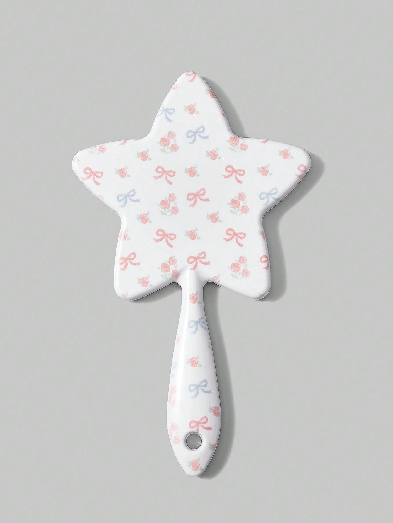 ROMWE Kawaii 1 pieza Espejo con diseño de flor de mariposa y pentágono
