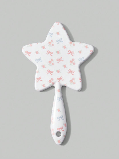 ROMWE Kawaii 1 pieza Espejo con diseño de flor de mariposa y pentágono