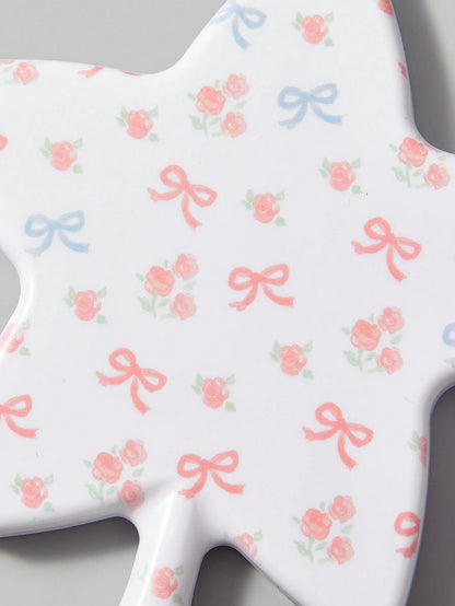 ROMWE Kawaii 1 pieza Espejo con diseño de flor de mariposa y pentágono