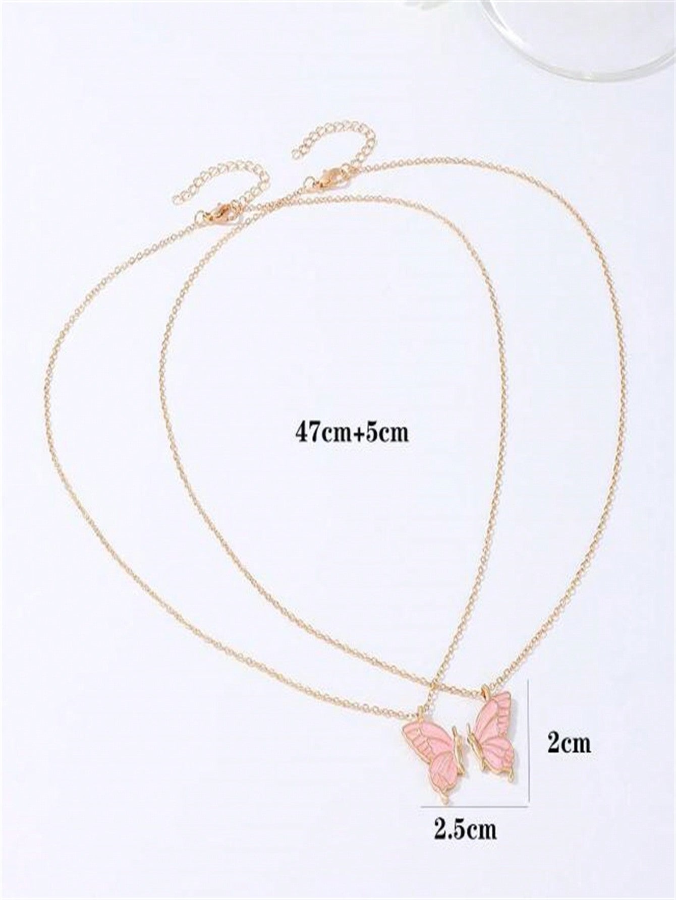 ROMWE Kawaii 2 Piezas De Diseño De Mariposas Conjunto De Collares De Joyería De Moda. Regalo Perfecto Para Uso Diario Y Para Regalar