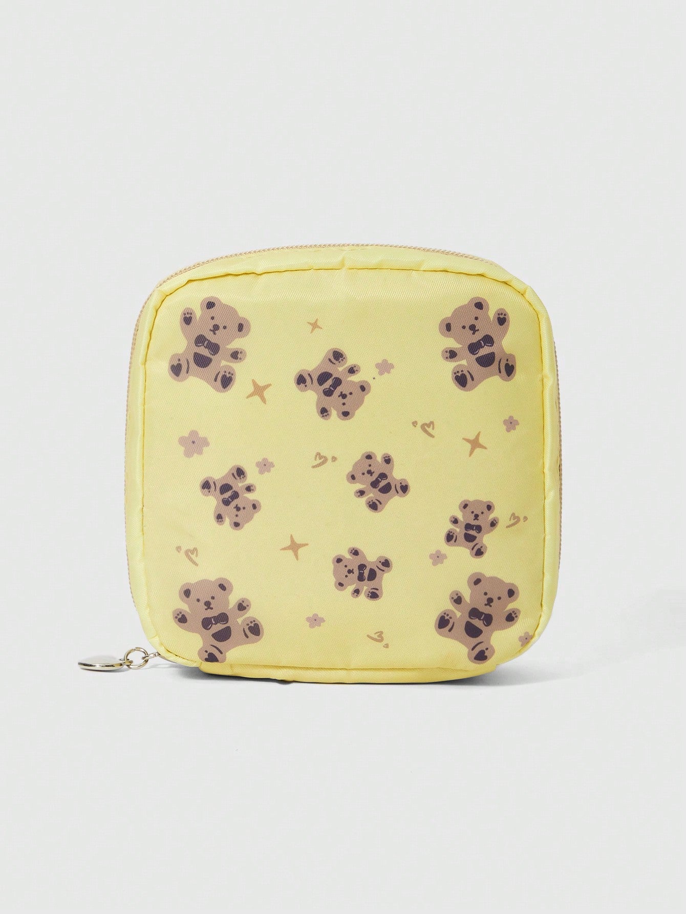 ROMWE Kawaii Bolsa De Cosméticos Portátil De Gran Capacidad Cuadrada Con Diseño De Oso De Dibujos Animados De Moda Y Engrosamiento