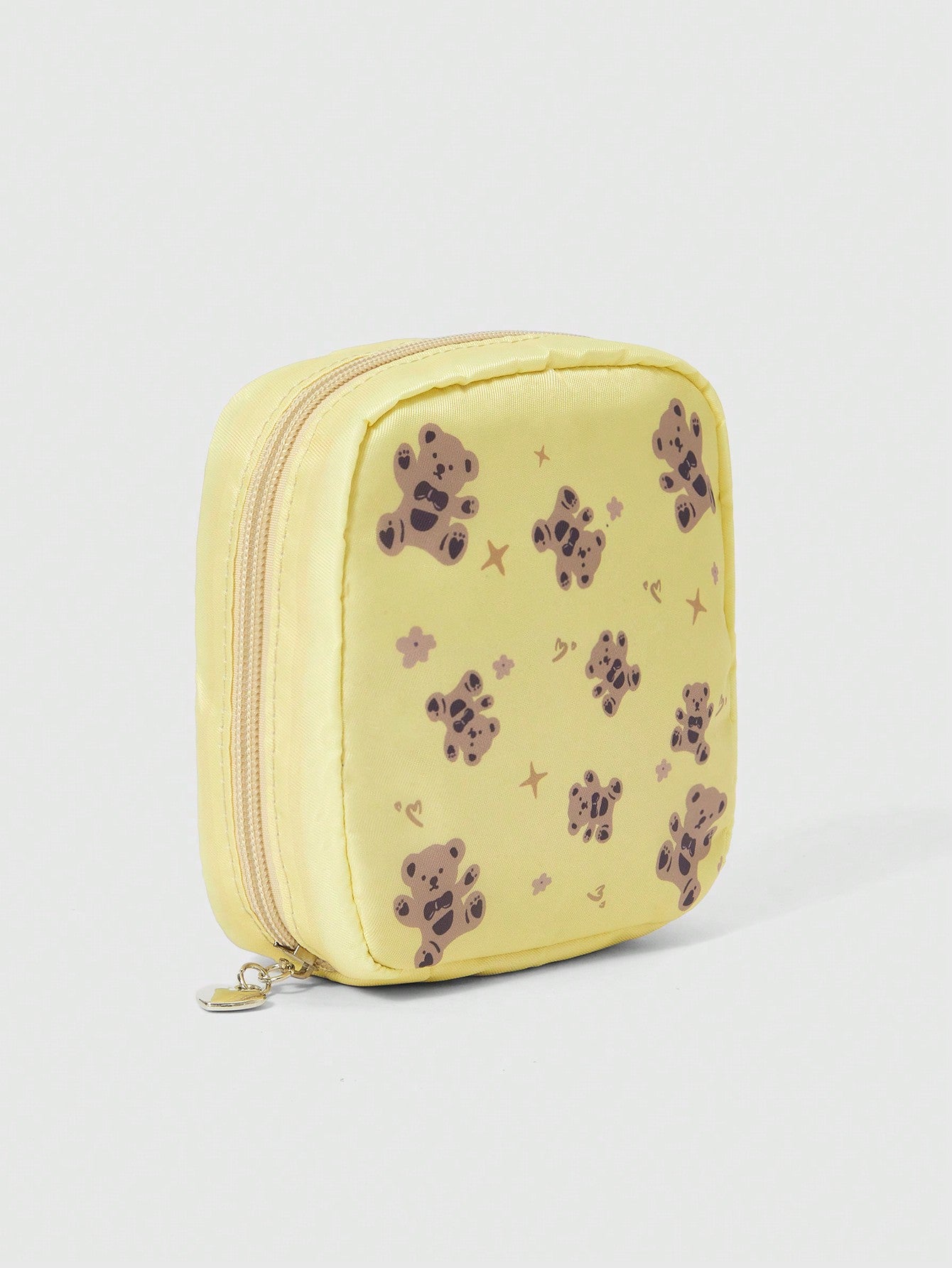 ROMWE Kawaii Bolsa De Cosméticos Portátil De Gran Capacidad Cuadrada Con Diseño De Oso De Dibujos Animados De Moda Y Engrosamiento