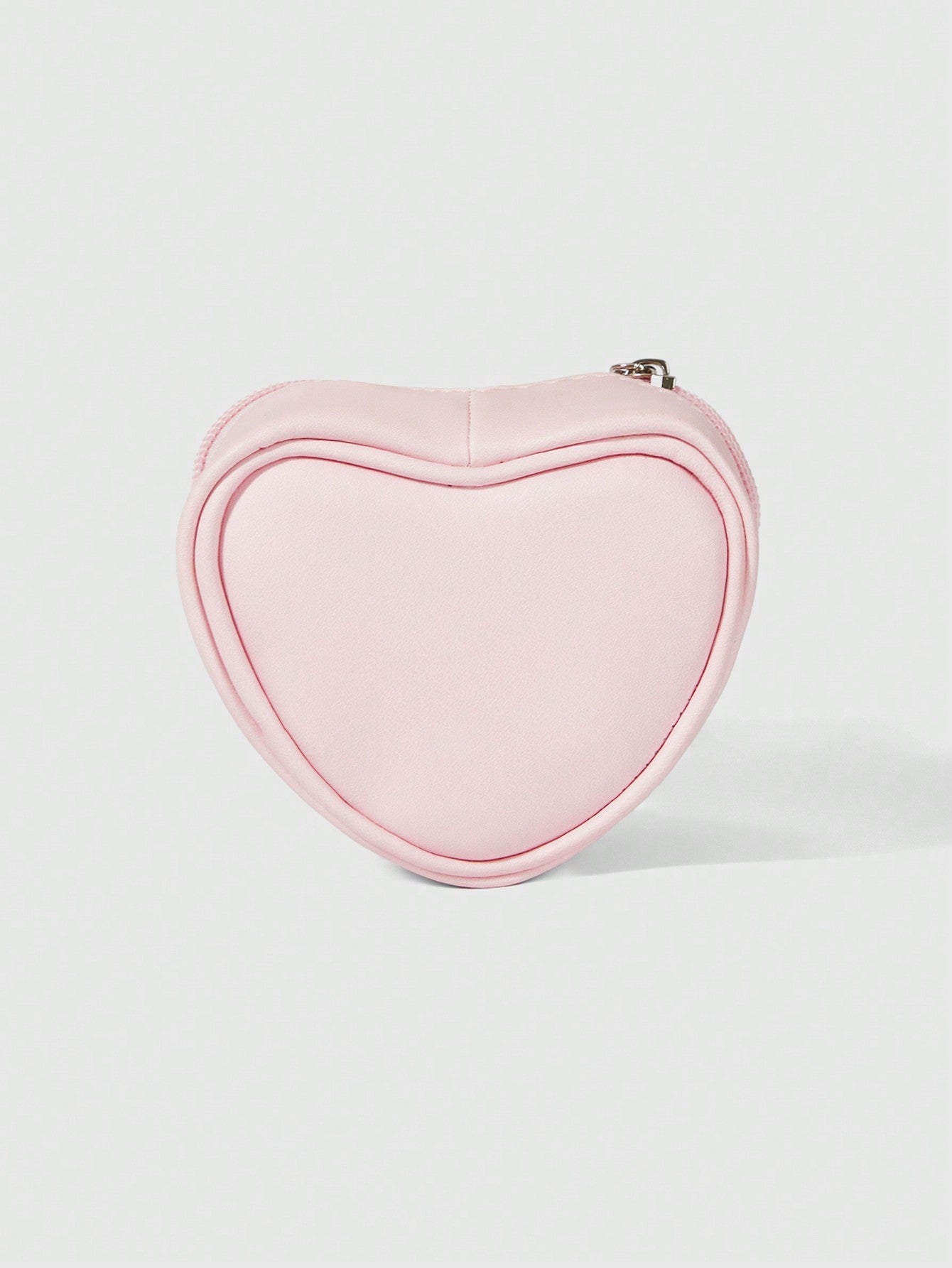 ROMWE Kawaii Bolsa de almacenamiento de monedas con forma de corazón rosa de conejo encantador de dibujos animados 308360