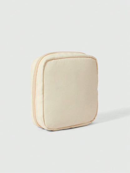 ROMWE Kawaii Bolsa de cosméticos portátil con gran capacidad, acolchada, con diseño bordado de conejo con lazo y patrón de dibujos animados elegante