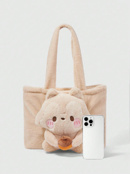 ROMWE Kawaii Bolso de hombro grande con capacidad de estilo de moda y diseño de dibujos animados