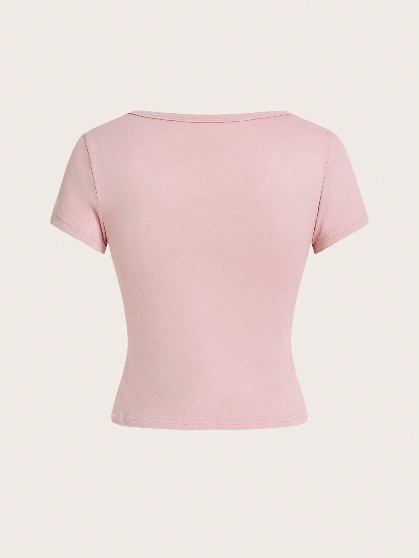 ROMWE Kawaii Camiseta De Manga Corta Para Mujer Con Estampado De Conejo Y Eslogan
