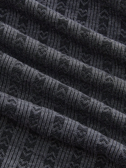 ROMWE Kawaii Camiseta ajustada con volantes y lazo delantero de mujer, con detalles de encaje, contraste y textura acanalada en color gris y estampado floral