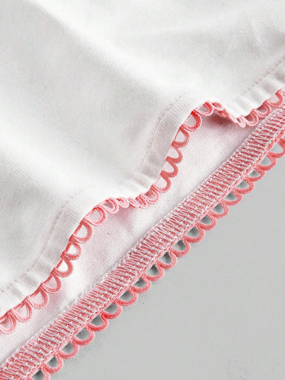 ROMWE Kawaii Camiseta ajustada de manga corta con cuello cuadrado y patrón de conejo Y2K para mujeres en moda de verano