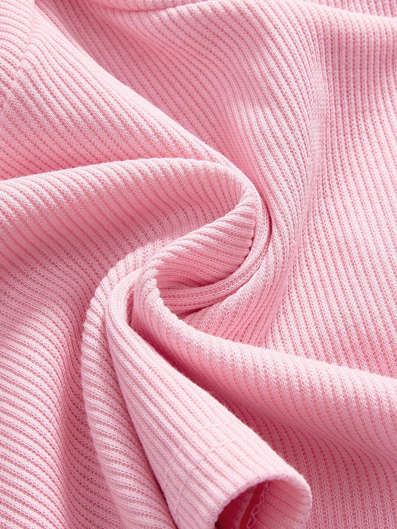 ROMWE Kawaii Camiseta sin tirantes rosa con encaje sexy y contraste