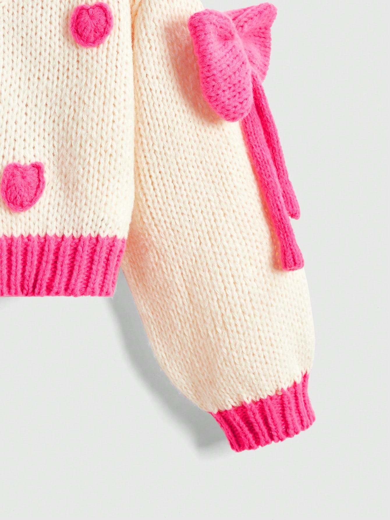 ROMWE Kawaii Cárdigan con lazo en forma de corazón sobredimensionado para mujeres, ideal para el Día de San Valentín
