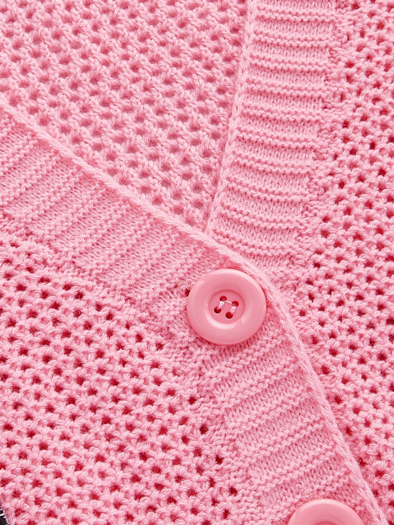 ROMWE Kawaii Cárdigan de mujer con bordado de gato de dibujos animados y mangas con campana, color rosa