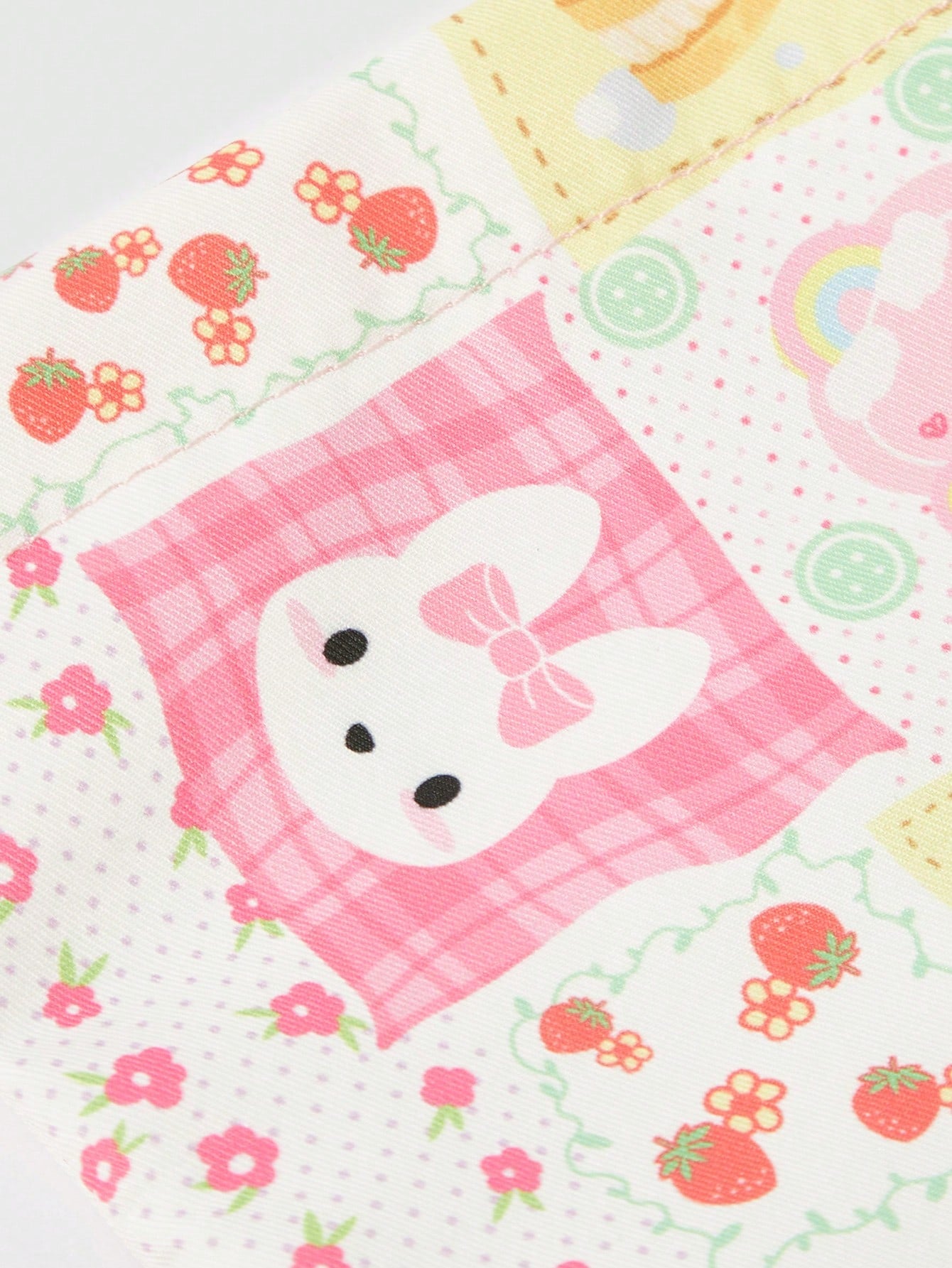 ROMWE Kawaii Linda bolsa de almacenamiento con cordón y estampado de dibujos animados, práctica bolsa de maquillaje portátil