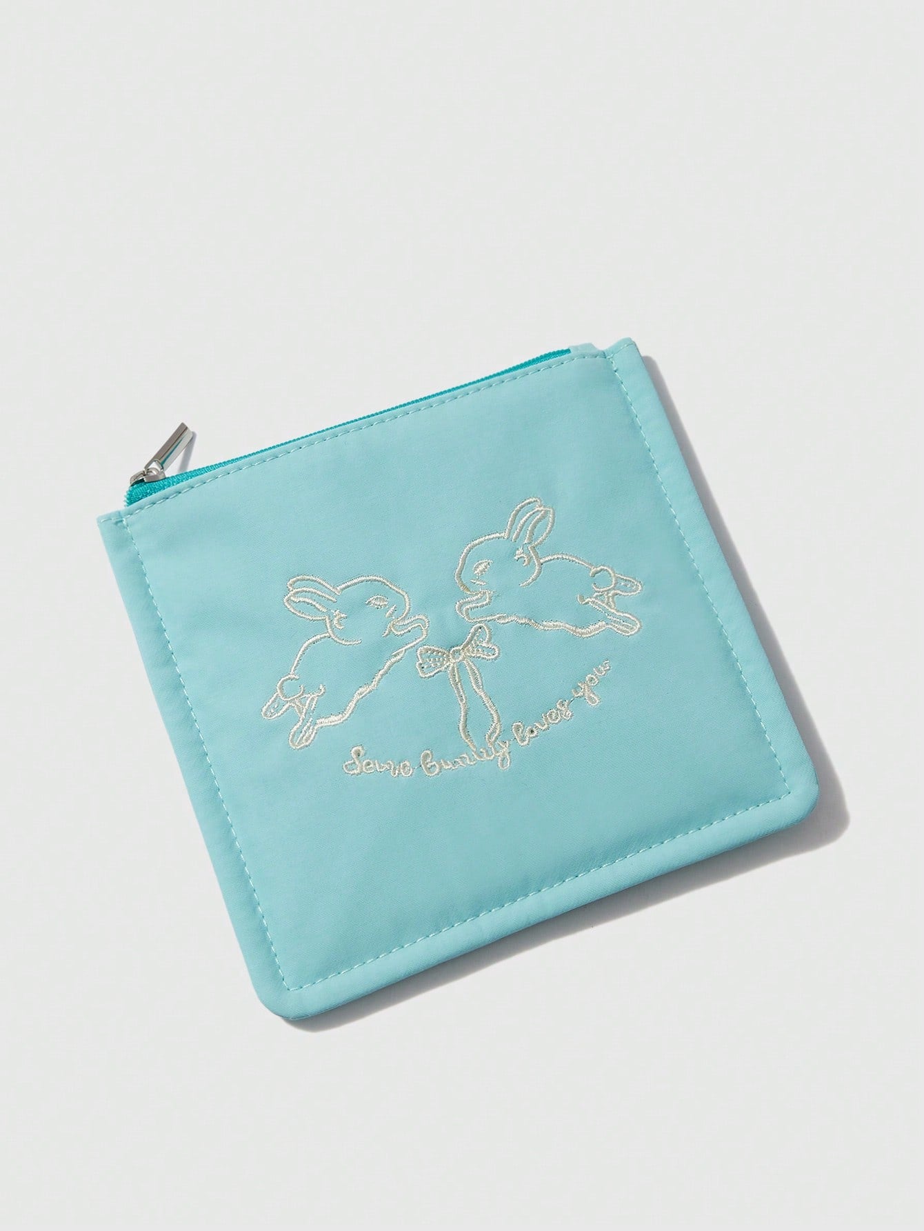 ROMWE Kawaii Monedero mini bordado de conejo, conveniente para uso diario y llevar