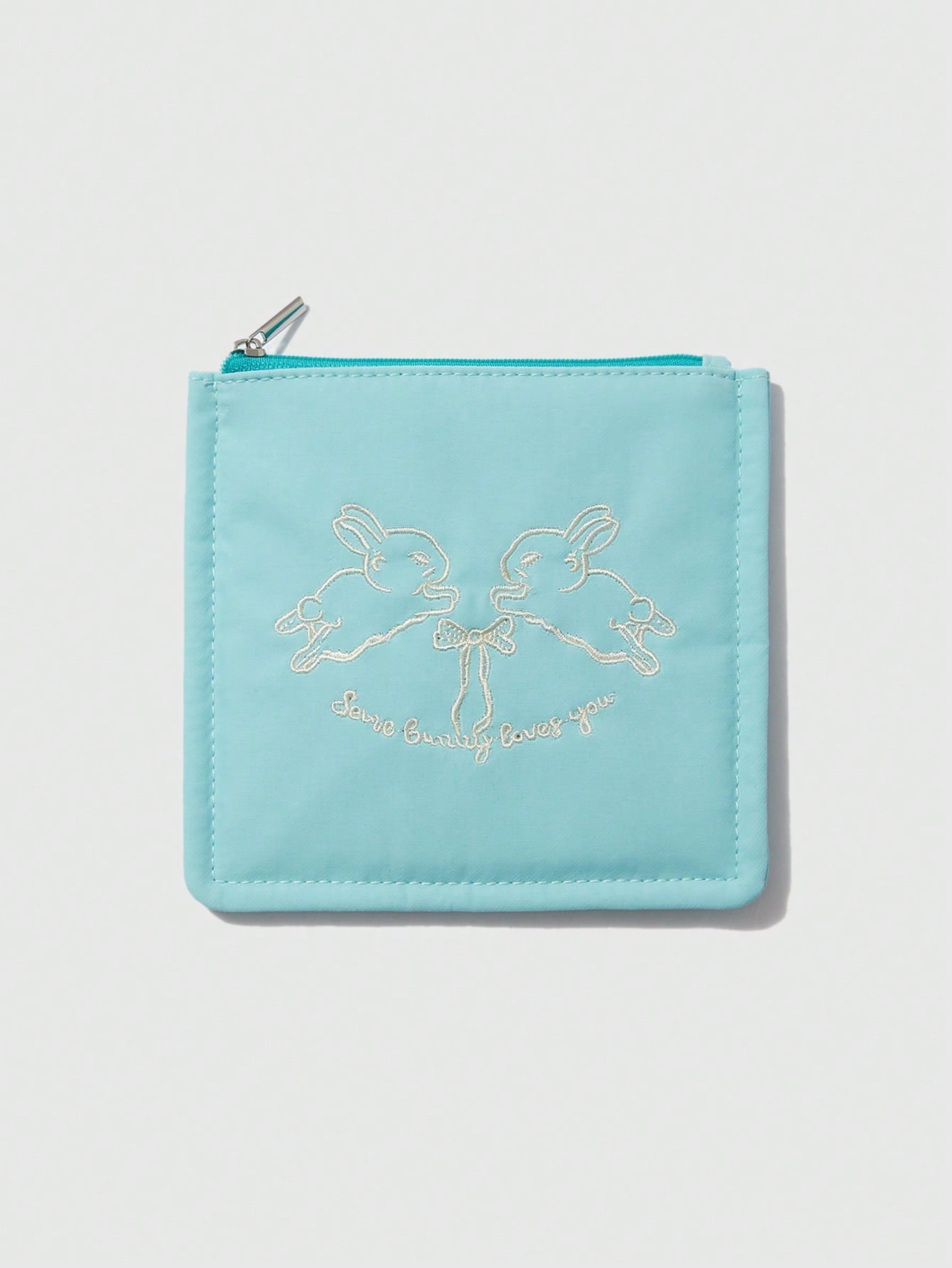 ROMWE Kawaii Monedero mini bordado de conejo, conveniente para uso diario y llevar