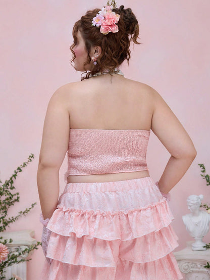 ROMWE Kawaii Parte superior bandeau tipo diadema con lazo, estilo retro palaciego para mujer