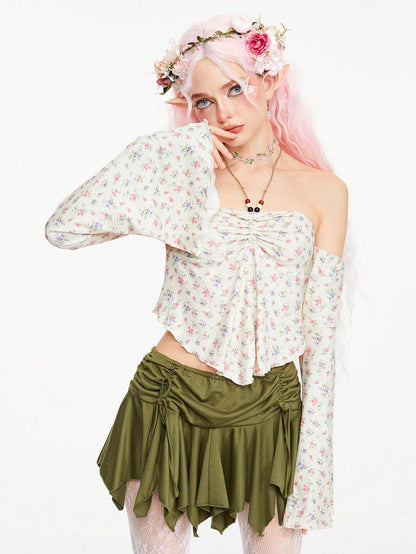 ROMWE Kawaii Top diario simple para mujer con estampado aleatorio