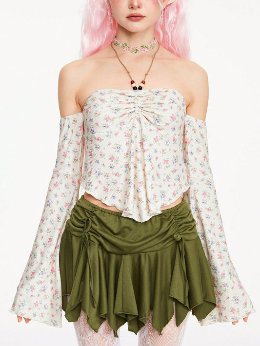 ROMWE Kawaii Top diario simple para mujer con estampado aleatorio