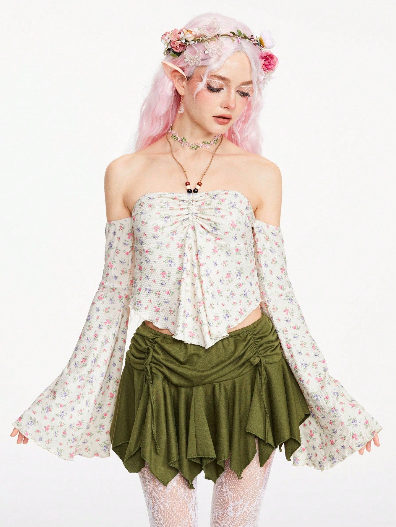 ROMWE Kawaii Top diario simple para mujer con estampado aleatorio