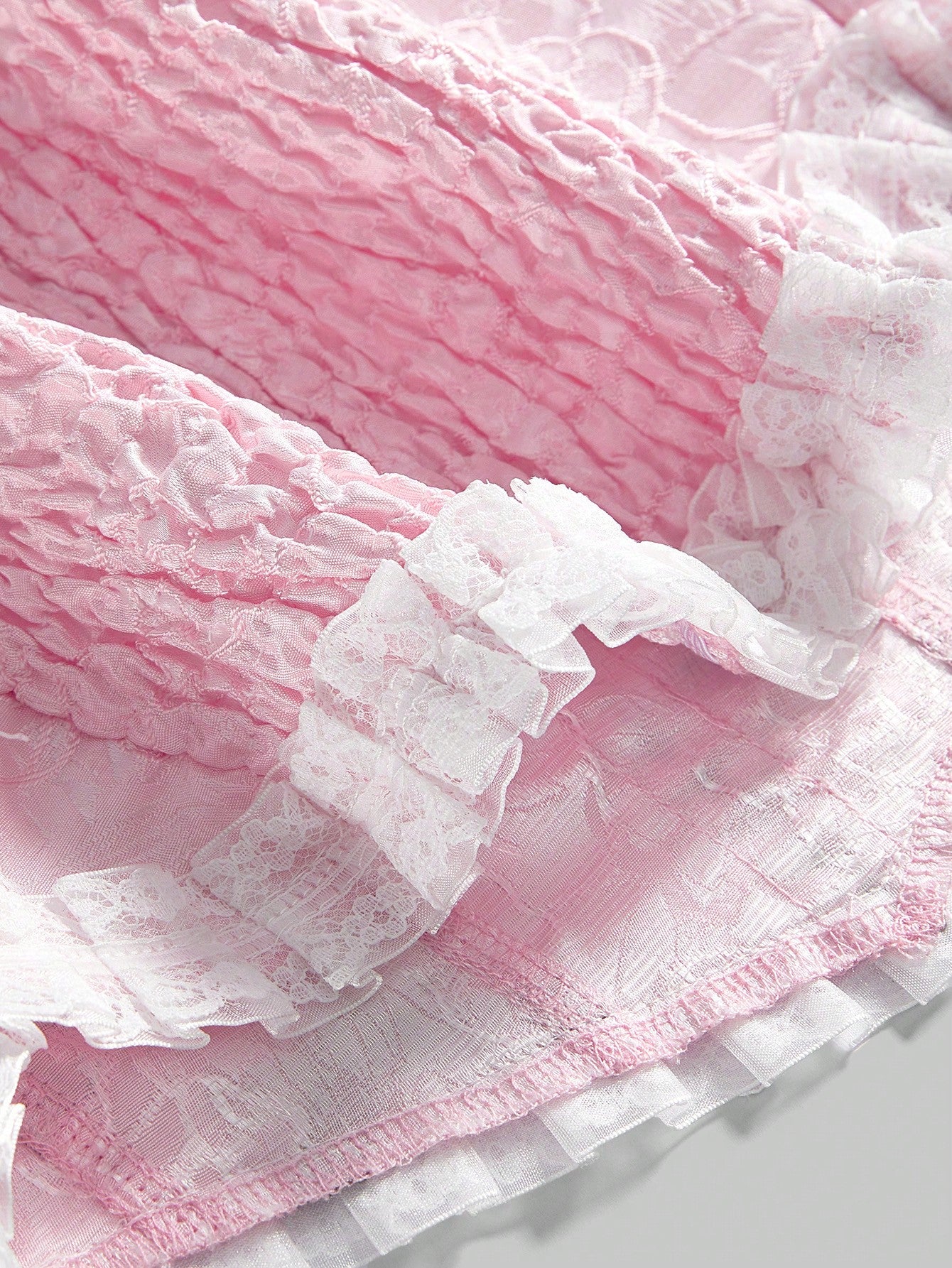 ROMWE Kawaii Top sin espalda con cuello de halter, bloqueo de color y lazo en la espalda, estilo palaciego, color rosa