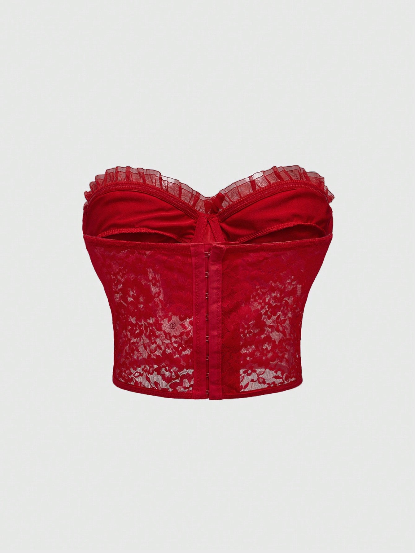 ROMWE Kawaii Top tubo decorado con lazo rojo para el Día de San Valentín