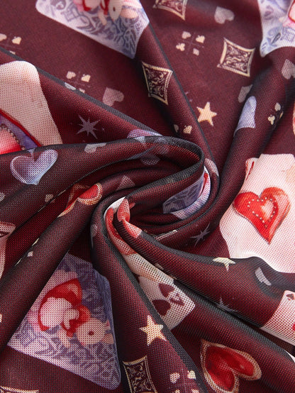 ROMWE Kawaii Vestido casual tipo cami para mujer con estampado aleatorio