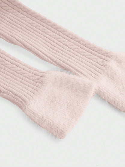 ROMWE Kawaii Vestido de suéter de mujer estilo Himekaji con parches de piel sintética, pompones y decoración colgante, con hombros descubiertos para el Día de San Valentín