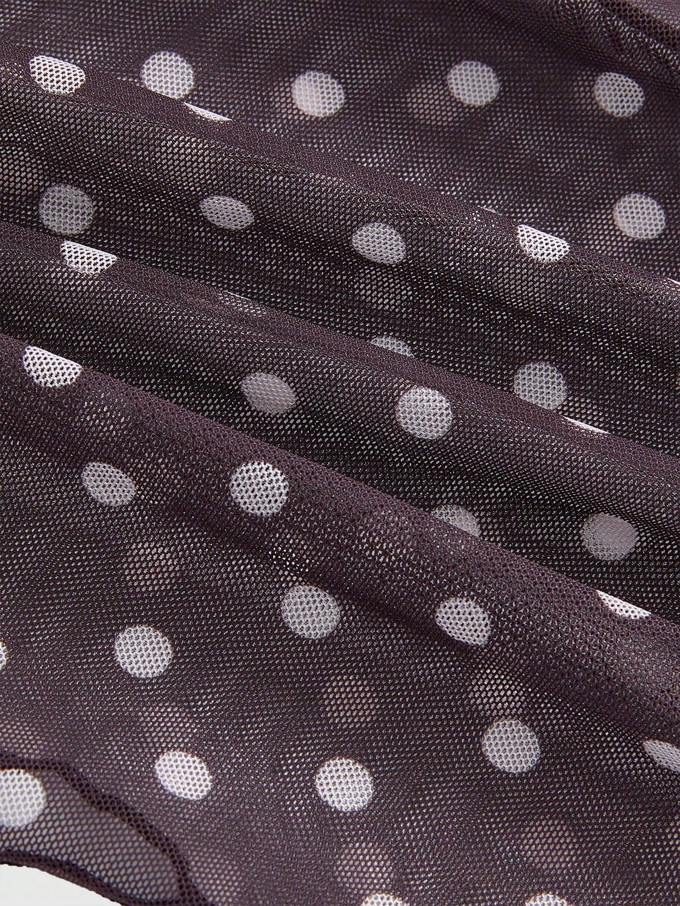 ROMWE Top corta con estampado de lunares dulce y lindo para mujer francesa