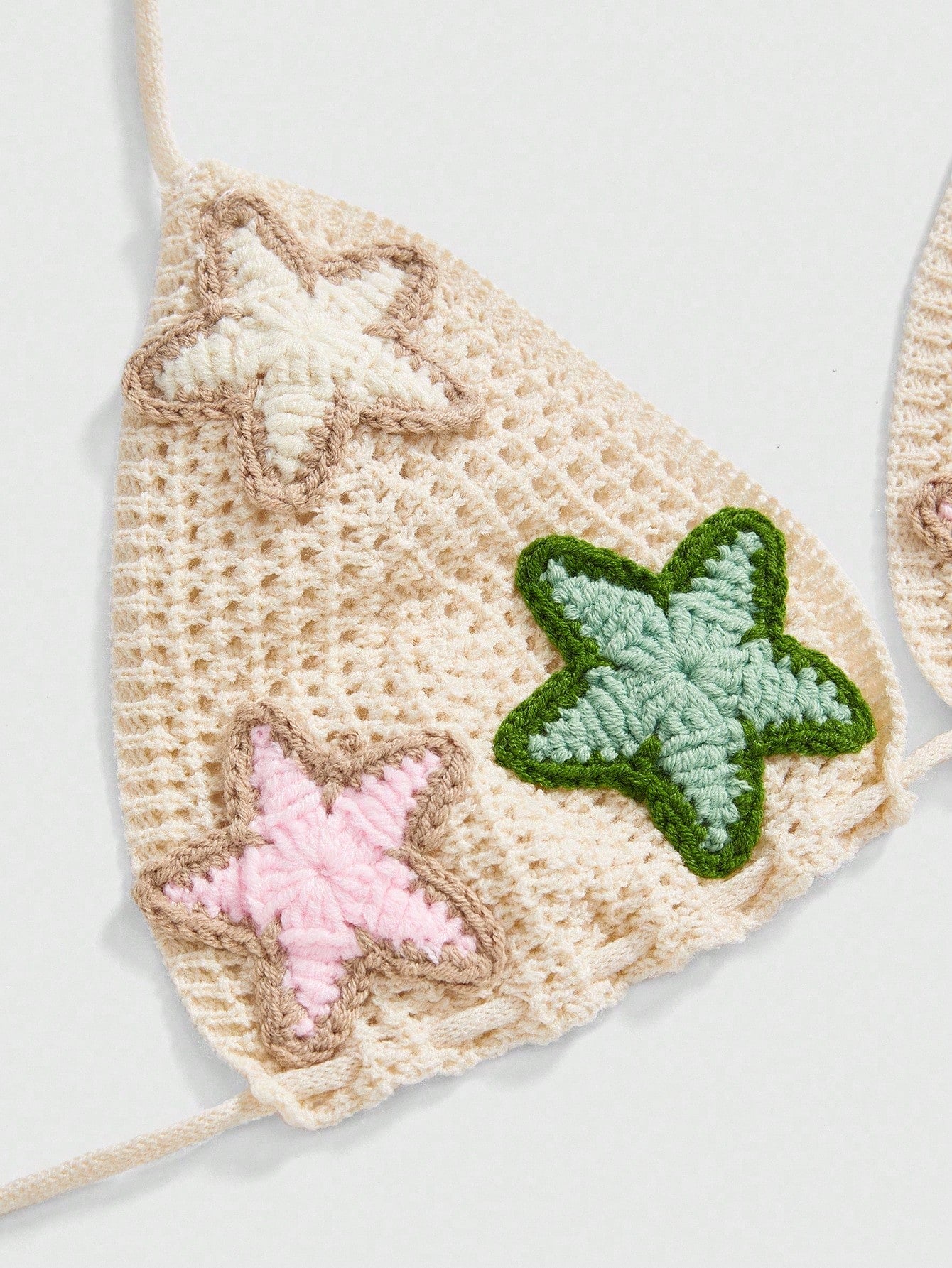 ROMWE Top de punto con cuello halter, bordado de estrellas, estilo vintage Y2K para vacaciones