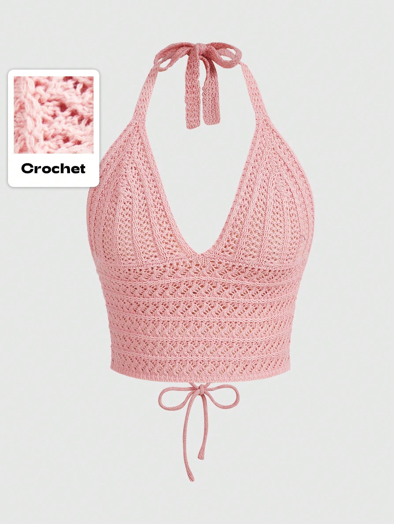 ROMWE Top de punto unicolor halter