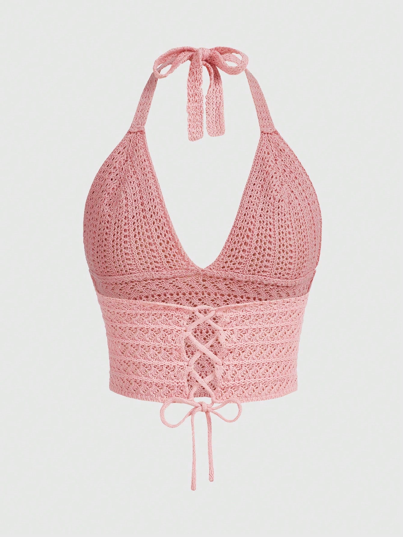 ROMWE Top de punto unicolor halter