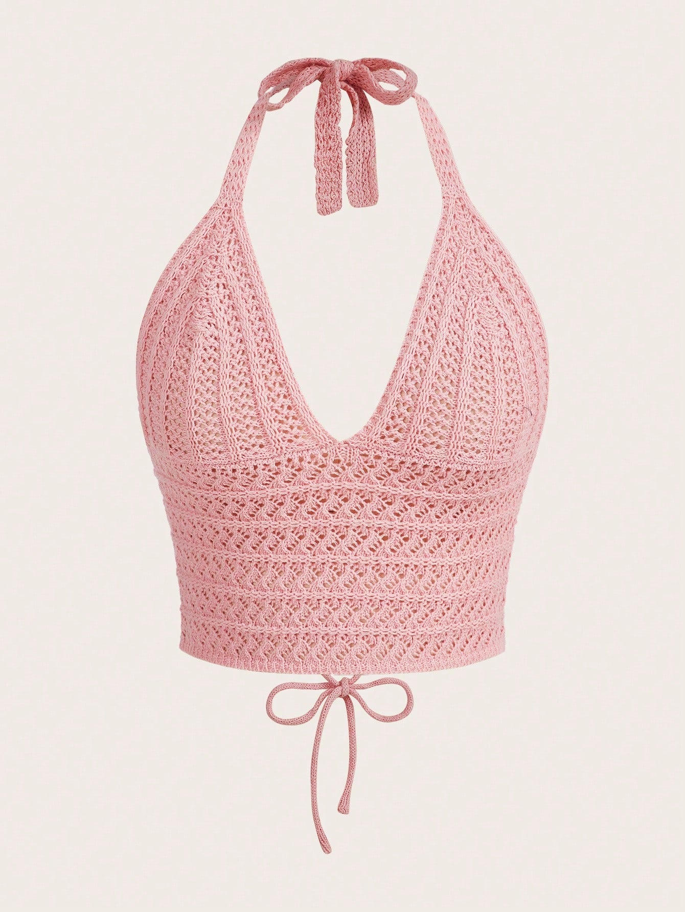 ROMWE Top de punto unicolor halter
