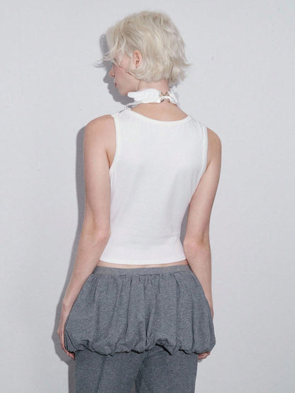 ROMWE Kawaii Top de tirantes para mujer con parches de encaje y alas de ángel, estilo kawaii y peculiar