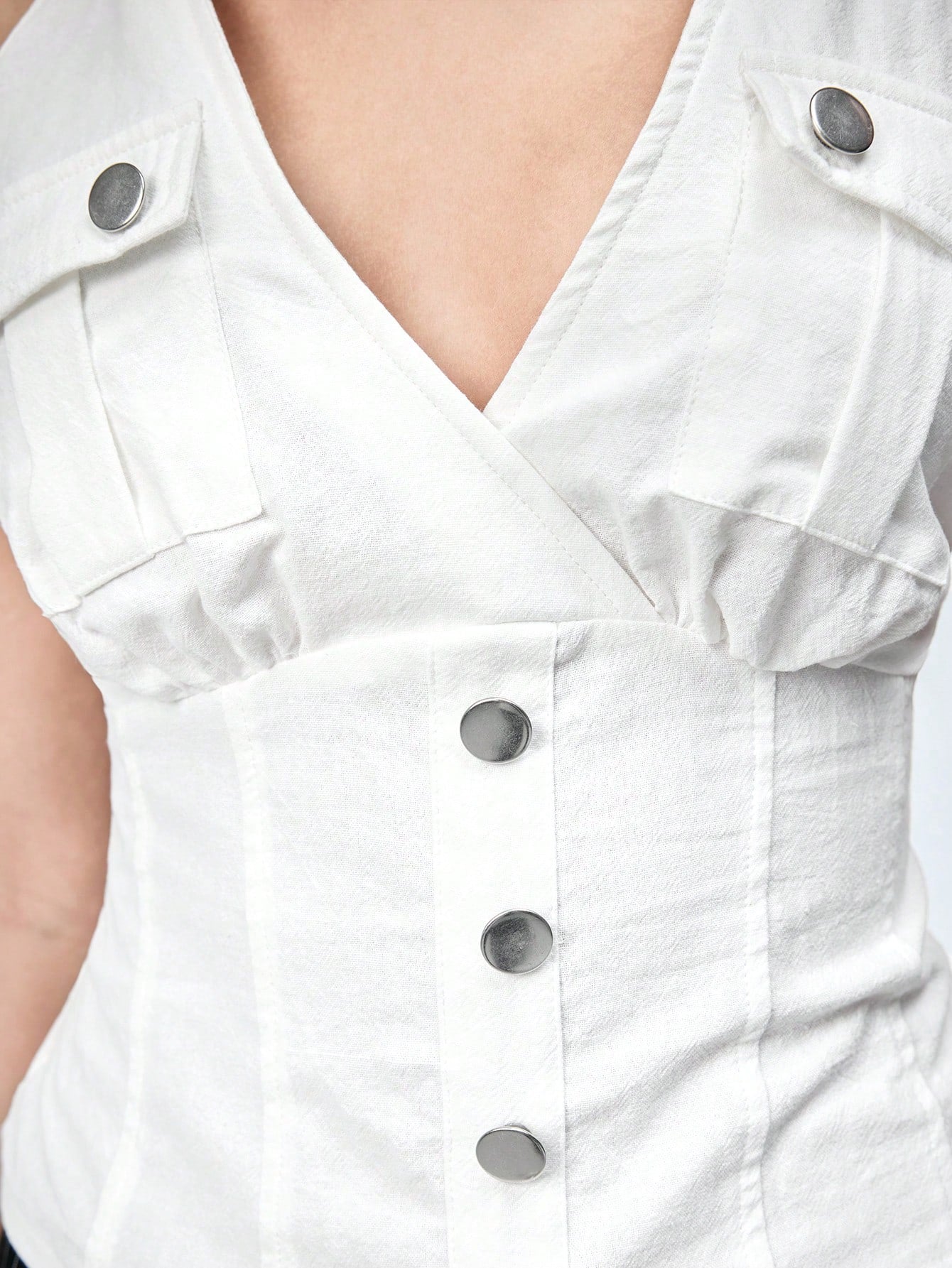 ROMWE Top de tirantes vintage estilo Y2K con diseño atrevido y bolsillo cargo