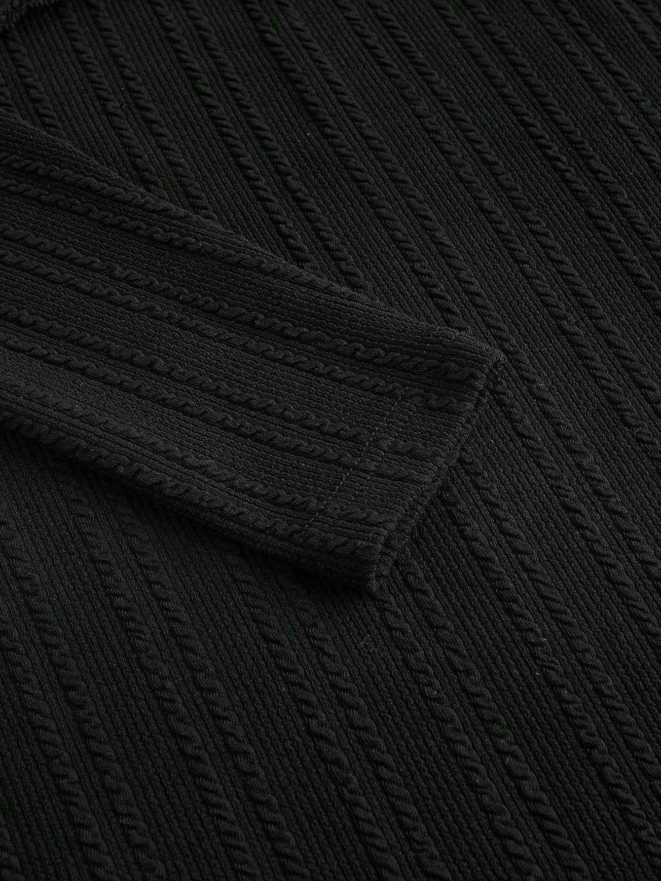 ROMWE Vestido corto con abertura lateral, contraste de textura, encaje y lazo en la cintura