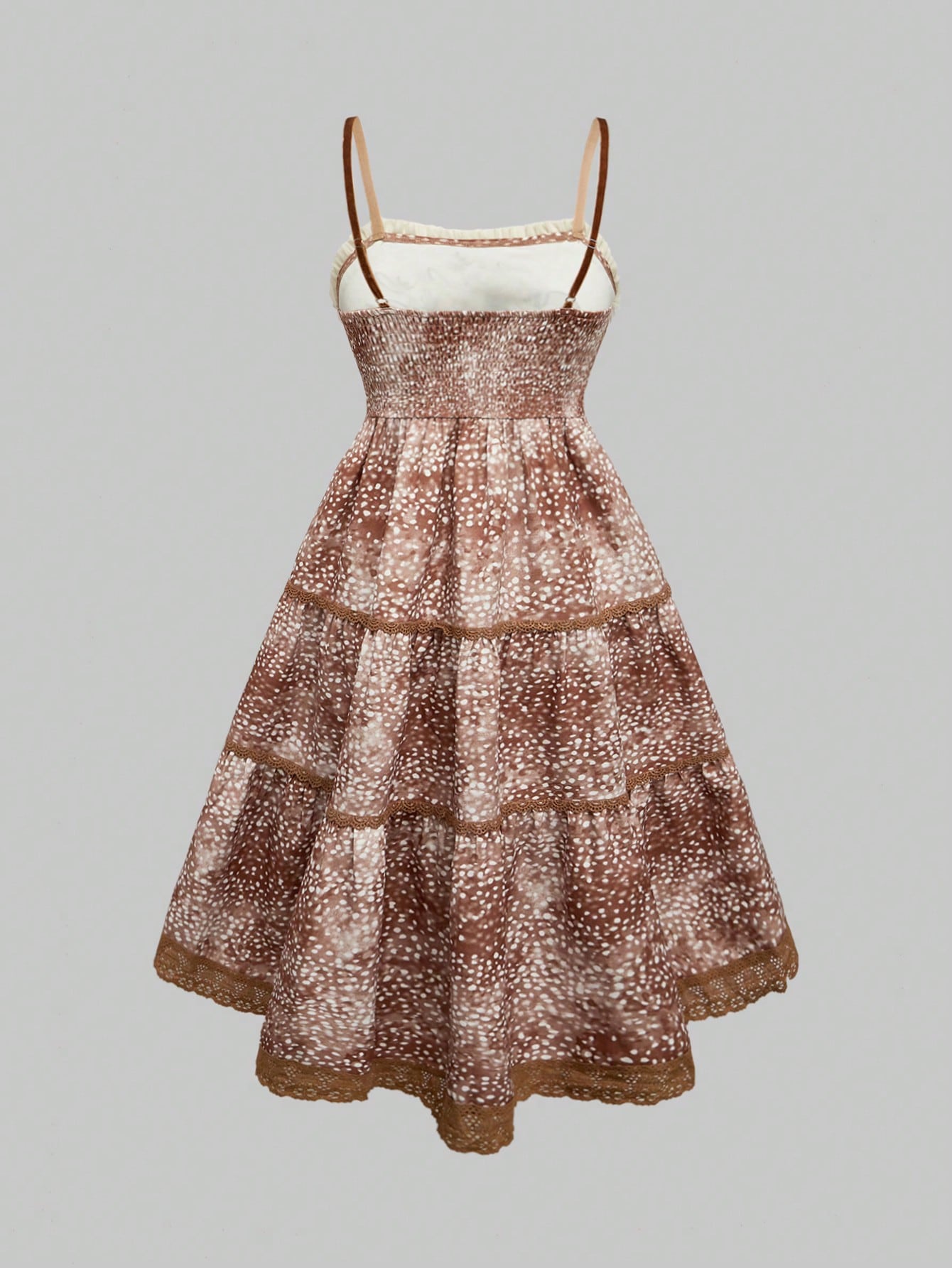 ROMWE Vestido estampado con ciervos estilo Y2K