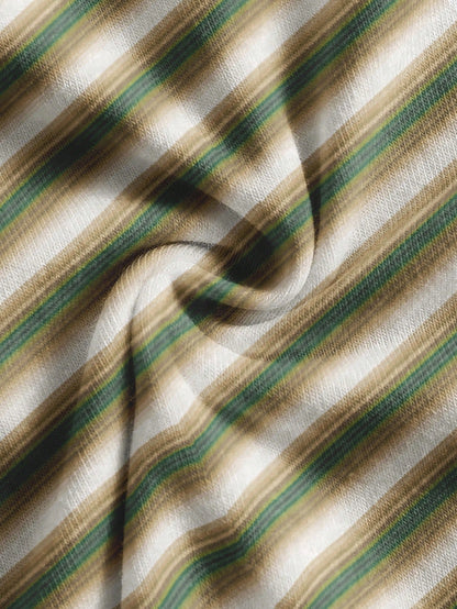 Resyla Camiseta corta de manga corta a rayas casual de verano para mujer