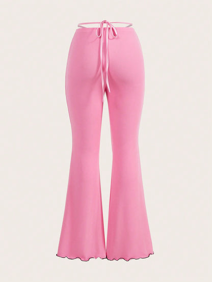 SHEINNeu Pantalones holgados casuales con cordones para mujer