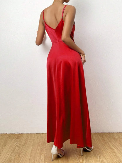SHEIN SHEIN Allurite Vestido de tirantes escote drapeado bajo cruzado