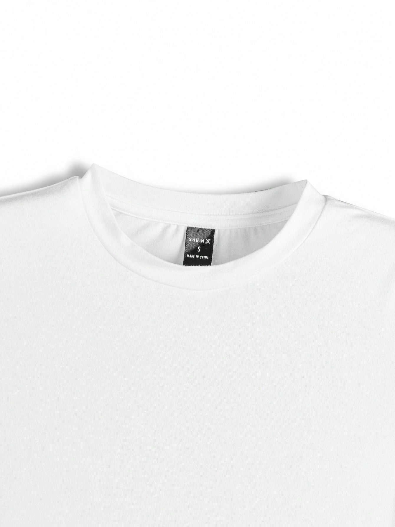 SHEIN Camiseta de mujer ajustada y acortada con cuello redondo de artista
