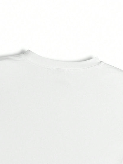 SHEIN Camiseta de mujer ajustada y acortada con cuello redondo de artista