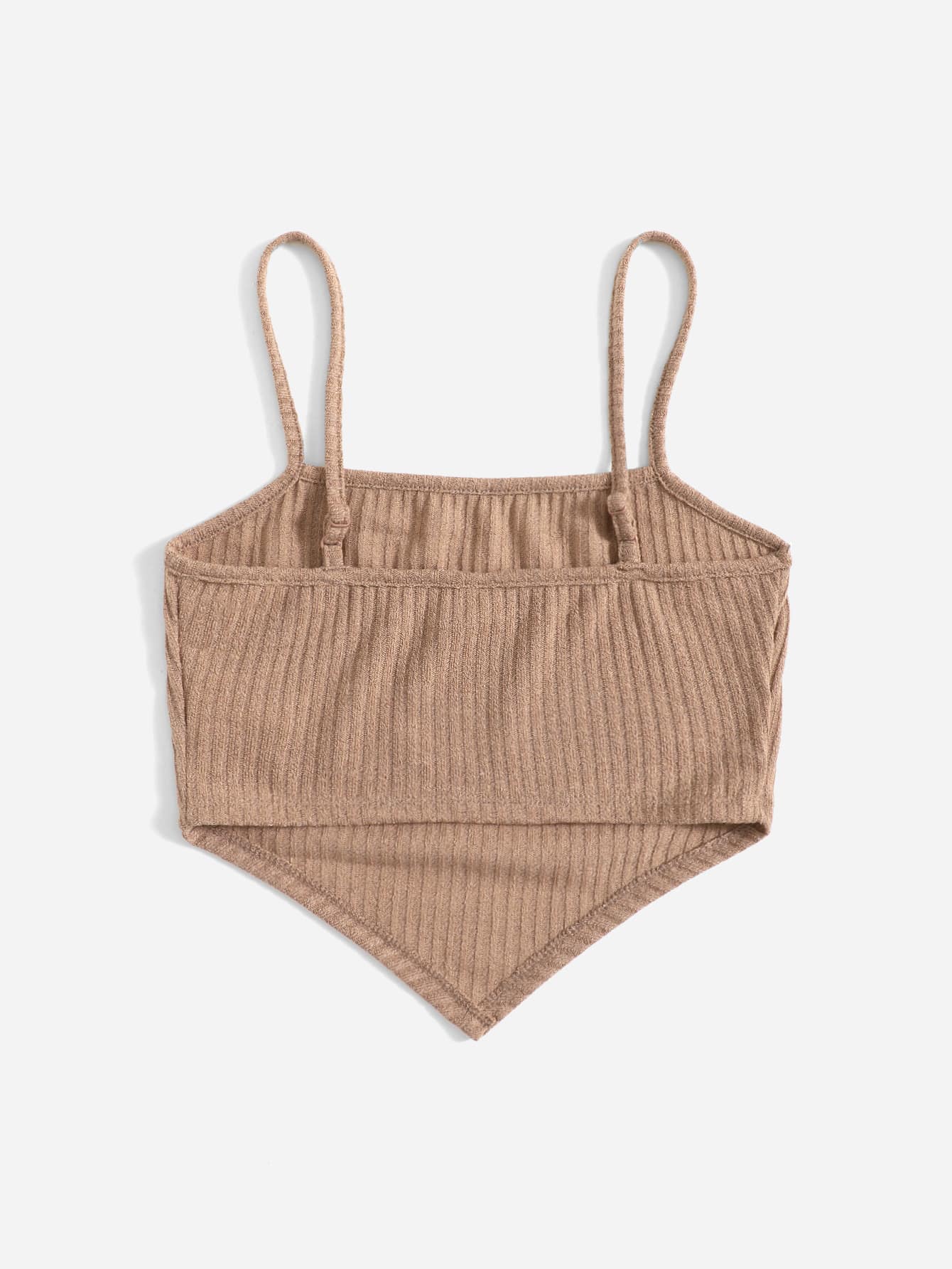 SHEIN Chicas adolescentes Top de tirantes bajo asimétrico